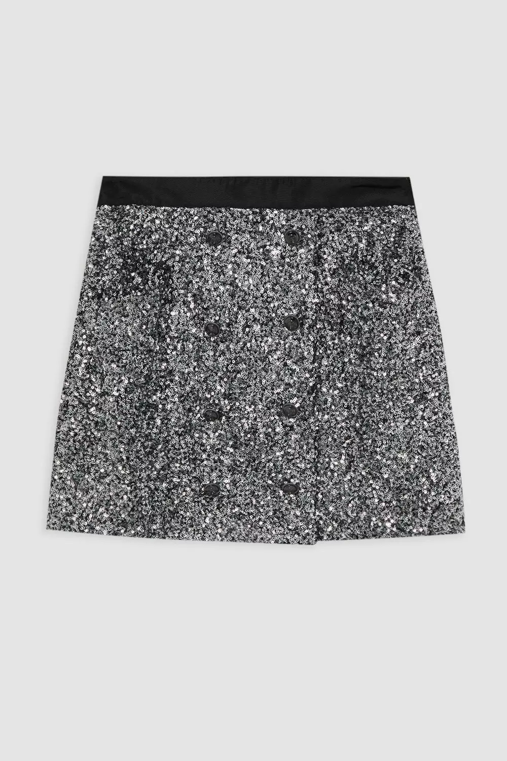 Sequin Tailored Wrap Over Mini Skirt Karen Millen